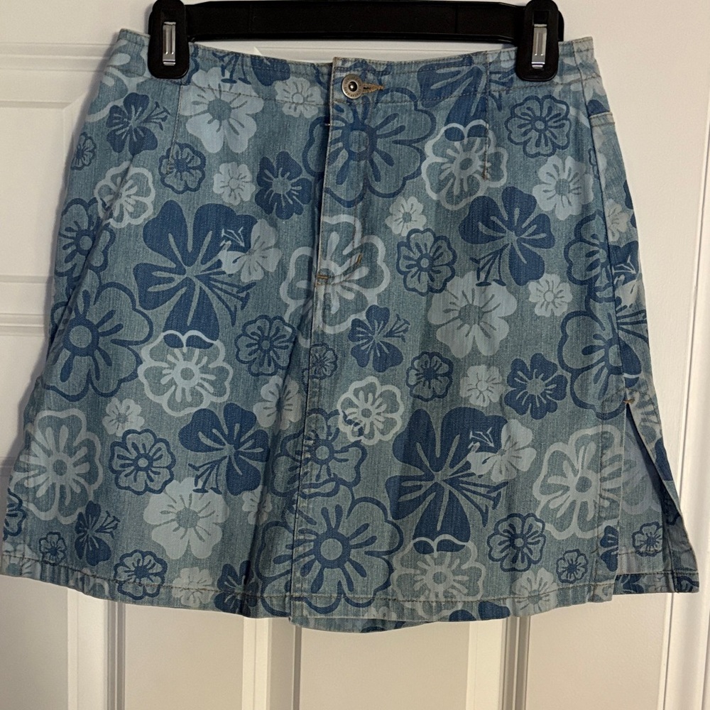Floral Denim Skort